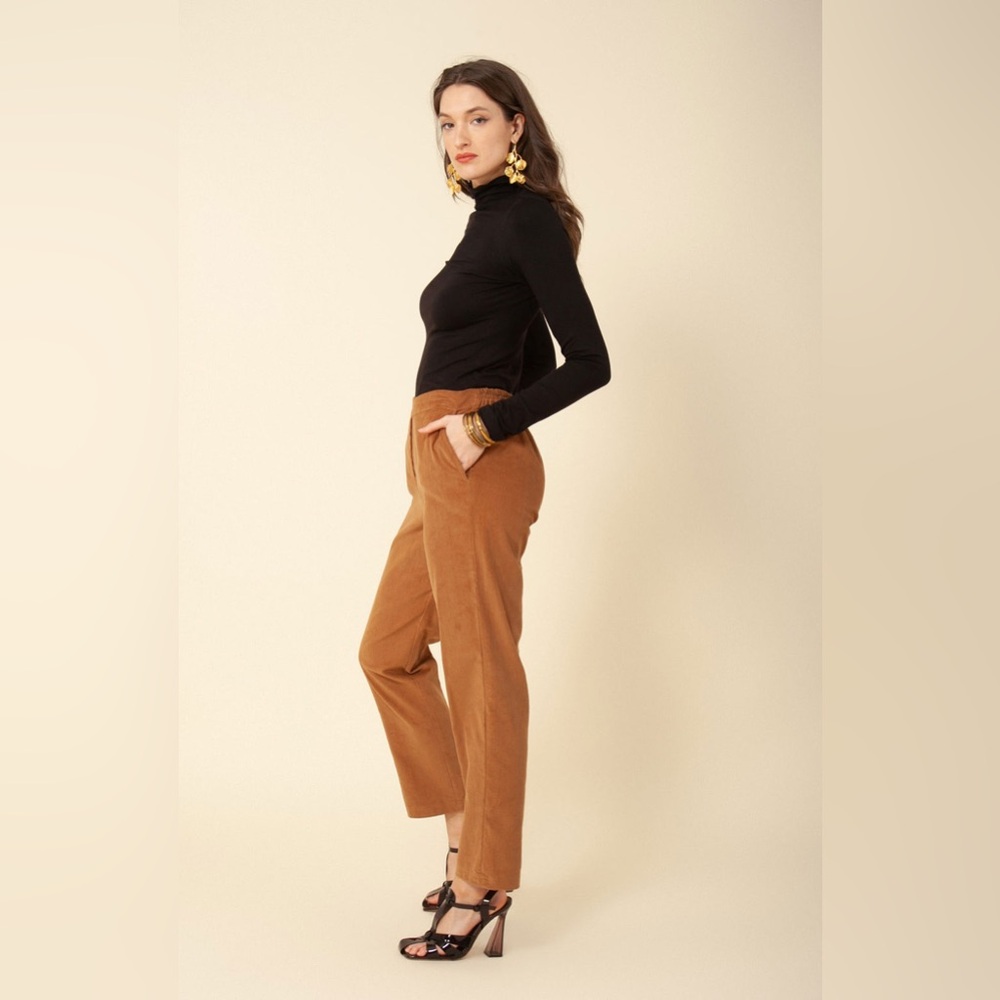GAP Corduroy Tan Trousers High Rise Pleated Taper Pants with Washwell✨